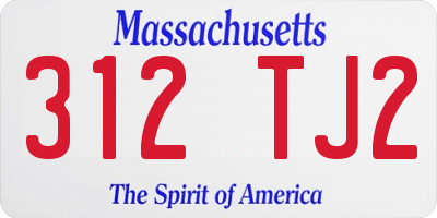 MA license plate 312TJ2