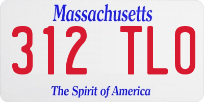 MA license plate 312TL0