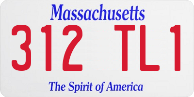 MA license plate 312TL1