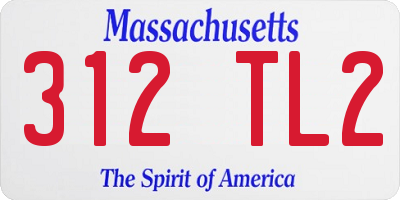 MA license plate 312TL2