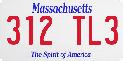 MA license plate 312TL3