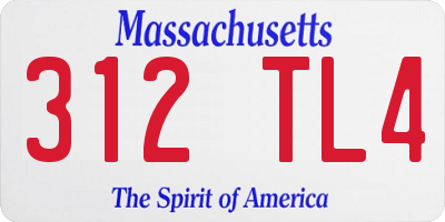 MA license plate 312TL4