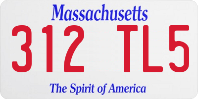 MA license plate 312TL5