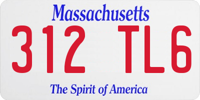 MA license plate 312TL6