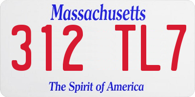 MA license plate 312TL7