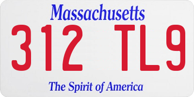 MA license plate 312TL9