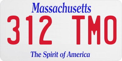 MA license plate 312TM0
