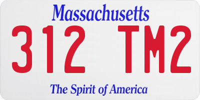 MA license plate 312TM2