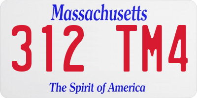 MA license plate 312TM4