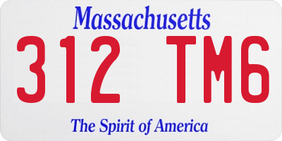 MA license plate 312TM6