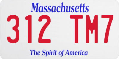 MA license plate 312TM7