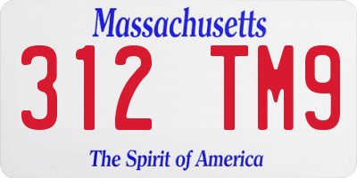MA license plate 312TM9