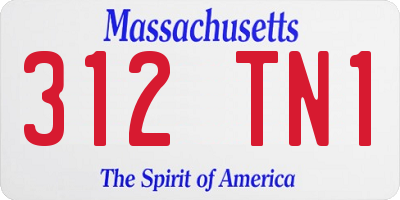 MA license plate 312TN1