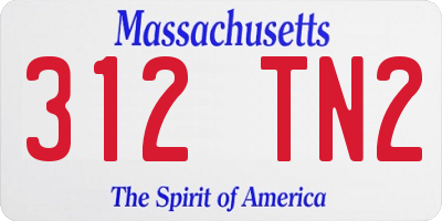MA license plate 312TN2