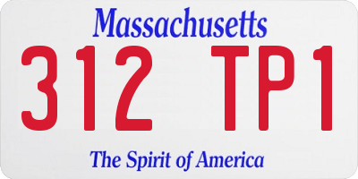 MA license plate 312TP1
