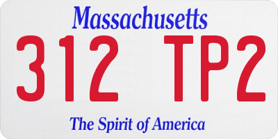 MA license plate 312TP2