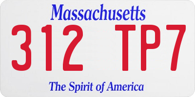 MA license plate 312TP7