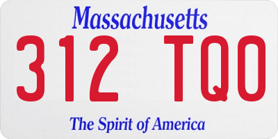 MA license plate 312TQ0