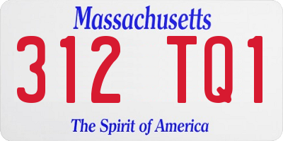 MA license plate 312TQ1