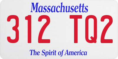 MA license plate 312TQ2