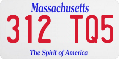 MA license plate 312TQ5