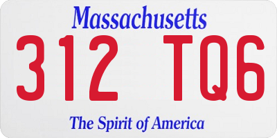 MA license plate 312TQ6