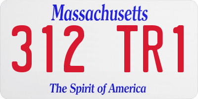 MA license plate 312TR1