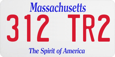 MA license plate 312TR2