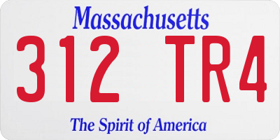 MA license plate 312TR4