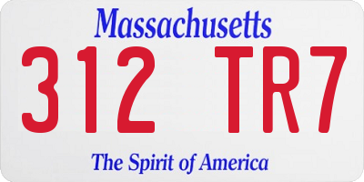 MA license plate 312TR7