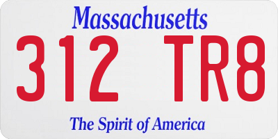 MA license plate 312TR8