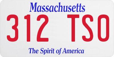 MA license plate 312TS0