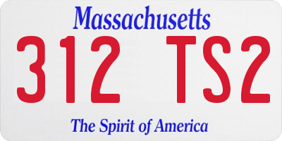 MA license plate 312TS2