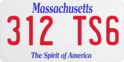 MA license plate 312TS6