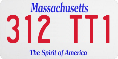 MA license plate 312TT1