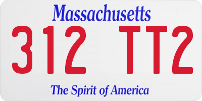 MA license plate 312TT2
