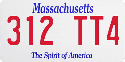 MA license plate 312TT4