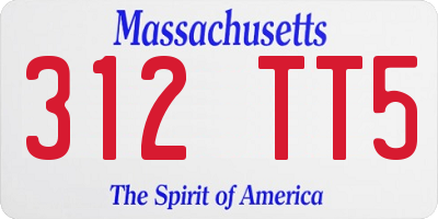 MA license plate 312TT5