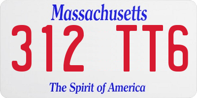 MA license plate 312TT6