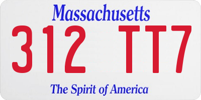 MA license plate 312TT7
