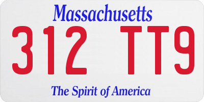 MA license plate 312TT9