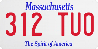 MA license plate 312TU0