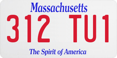 MA license plate 312TU1