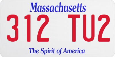 MA license plate 312TU2