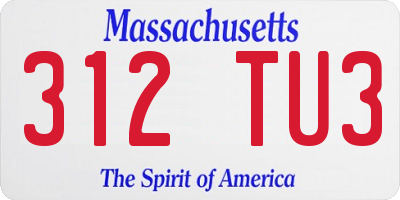 MA license plate 312TU3