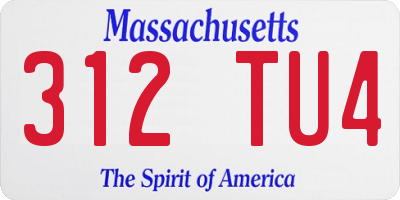 MA license plate 312TU4
