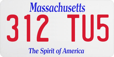 MA license plate 312TU5