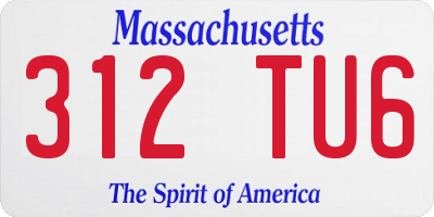 MA license plate 312TU6
