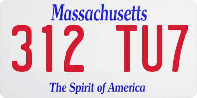MA license plate 312TU7
