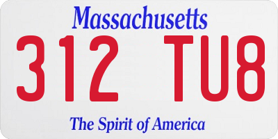 MA license plate 312TU8